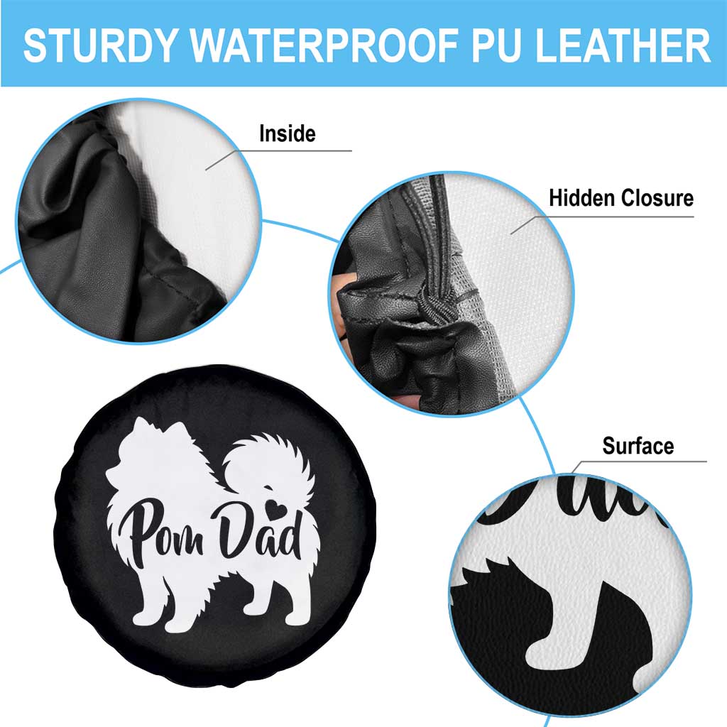 Proud Pomeranian Dad Spare Tire Cover Small Breed Dog Owner Gift TS12 Print Your Wear