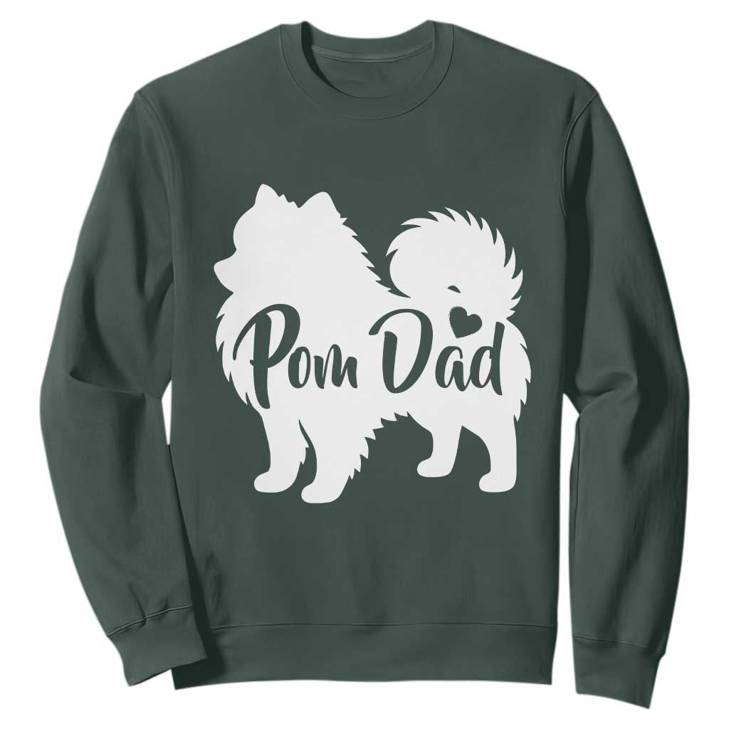 Proud Pomeranian Dad Sweatshirt Small Breed Dog Owner Gift TS12 Dark Forest Green Print Your Wear