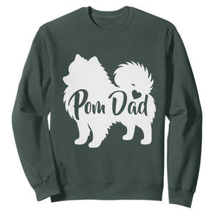 Proud Pomeranian Dad Sweatshirt Small Breed Dog Owner Gift TS12 Dark Forest Green Print Your Wear