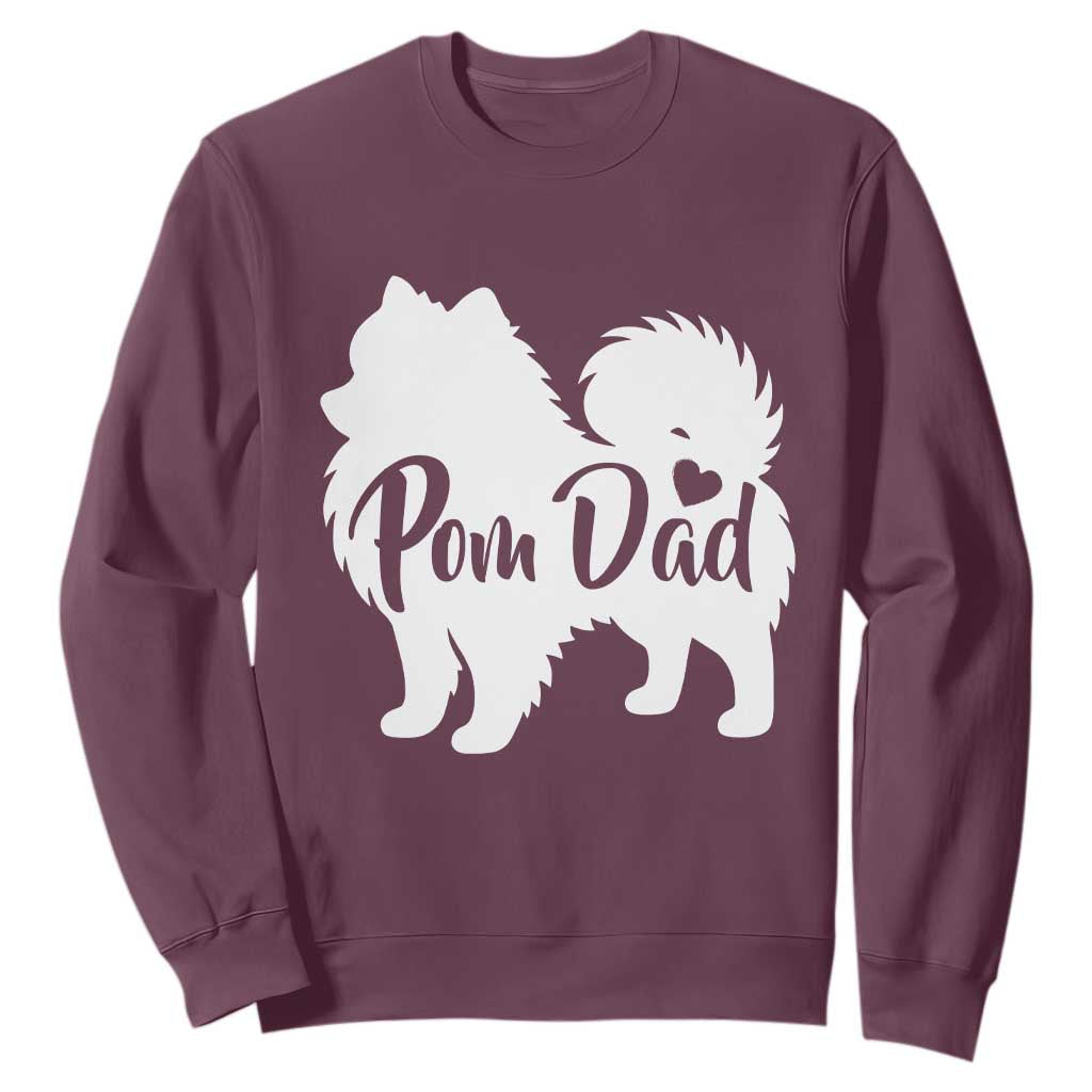 Proud Pomeranian Dad Sweatshirt Small Breed Dog Owner Gift TS12 Maroon Print Your Wear