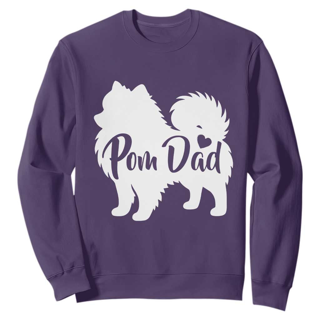 Proud Pomeranian Dad Sweatshirt Small Breed Dog Owner Gift TS12 Purple Print Your Wear
