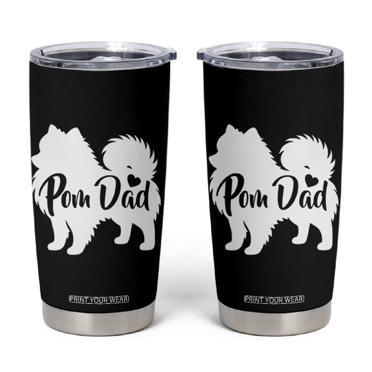 Proud Pomeranian Dad Tumbler Cup Small Breed Dog Owner Gift TS12 Black Print Your Wear