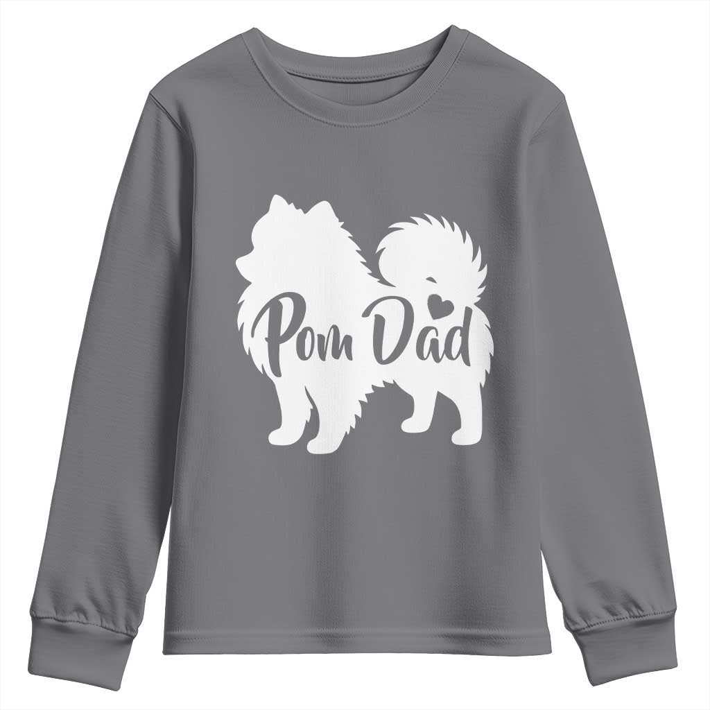 Proud Pomeranian Dad Youth Sweatshirt Small Breed Dog Owner Gift TS12 Charcoal Print Your Wear