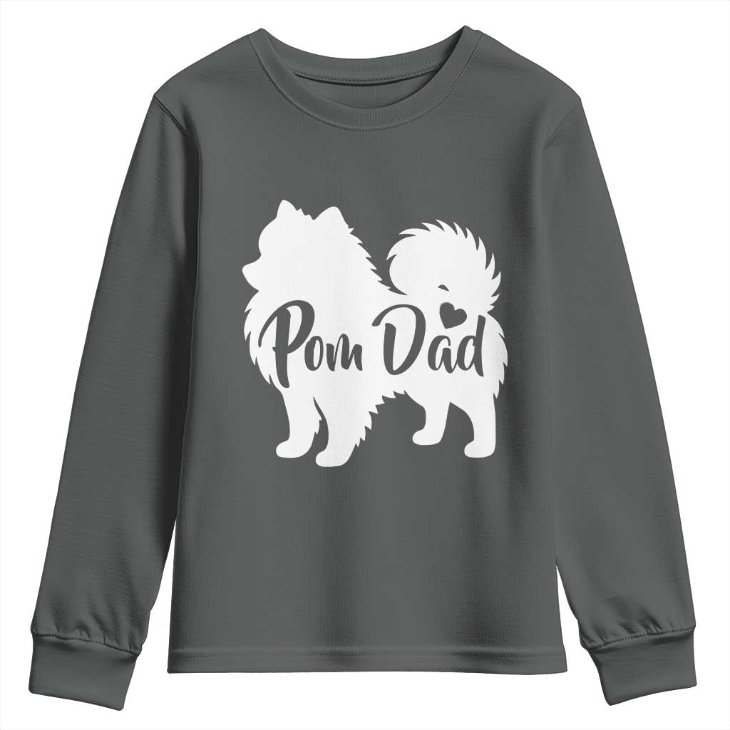 Proud Pomeranian Dad Youth Sweatshirt Small Breed Dog Owner Gift TS12 Dark Heather Print Your Wear
