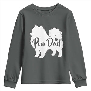 Proud Pomeranian Dad Youth Sweatshirt Small Breed Dog Owner Gift TS12 Dark Heather Print Your Wear
