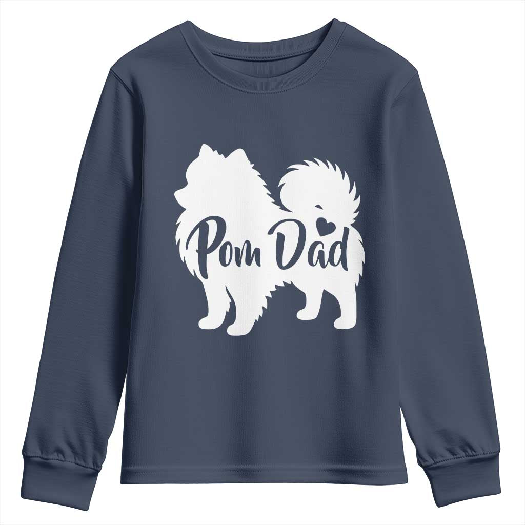 Proud Pomeranian Dad Youth Sweatshirt Small Breed Dog Owner Gift TS12 Navy Print Your Wear