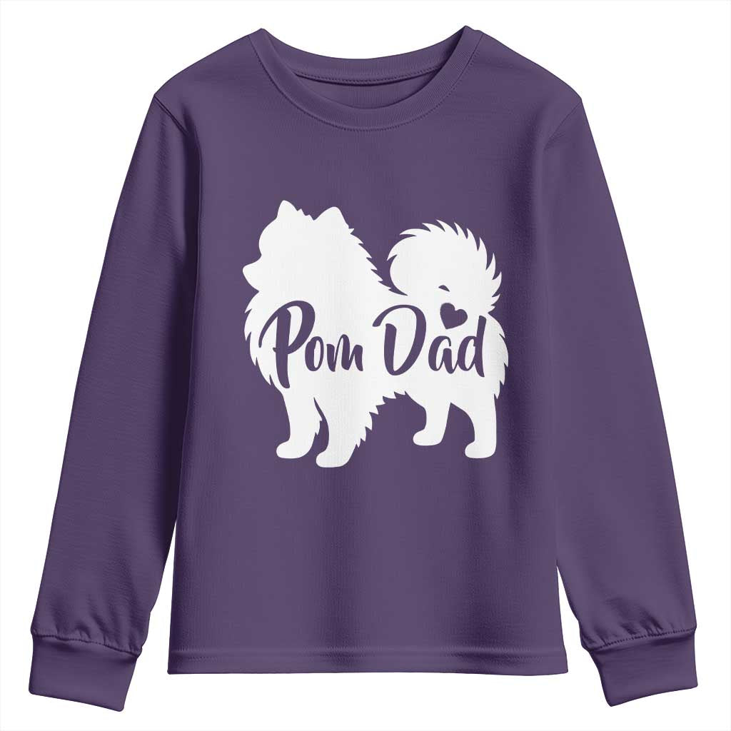 Proud Pomeranian Dad Youth Sweatshirt Small Breed Dog Owner Gift TS12 Purple Print Your Wear