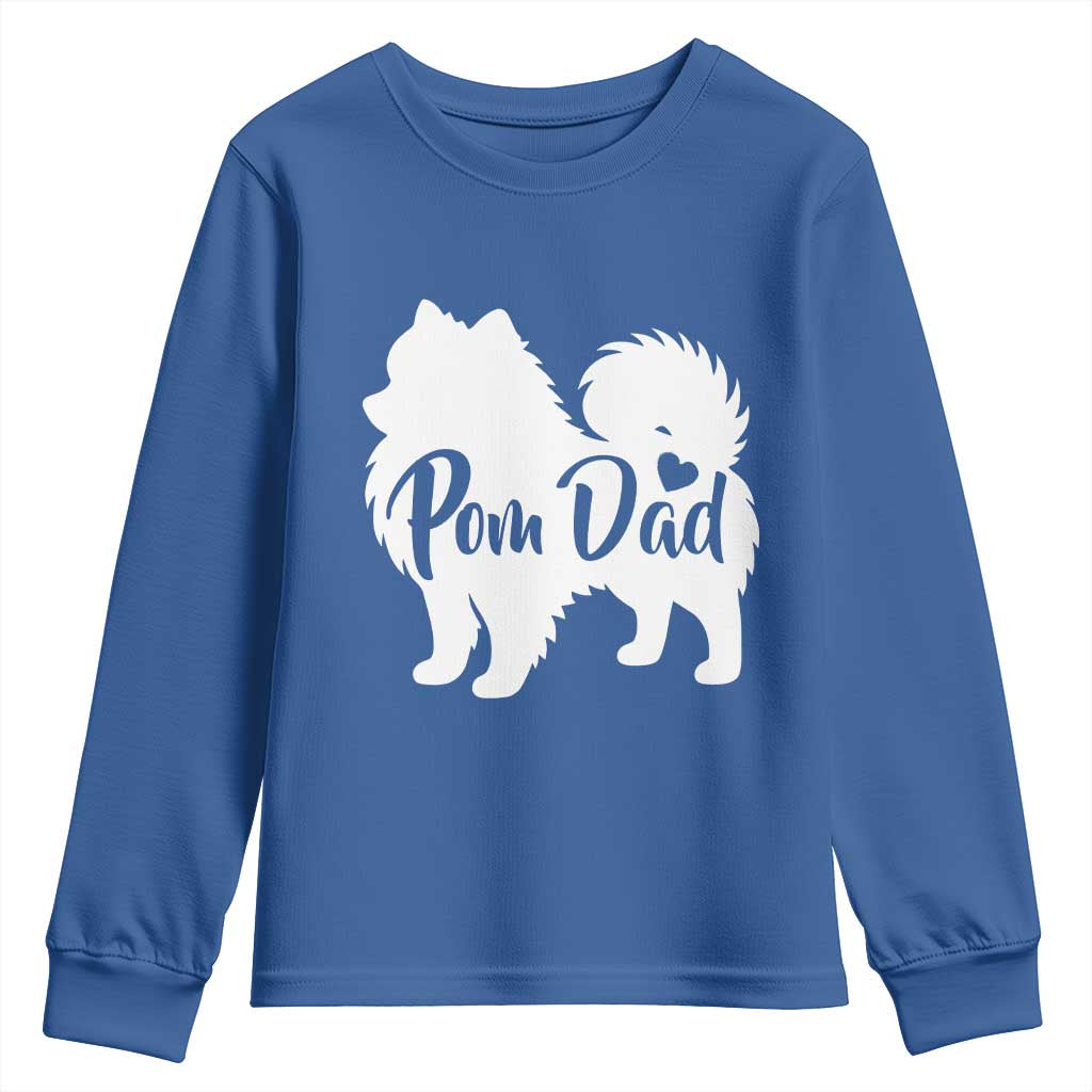 Proud Pomeranian Dad Youth Sweatshirt Small Breed Dog Owner Gift TS12 Royal Blue Print Your Wear