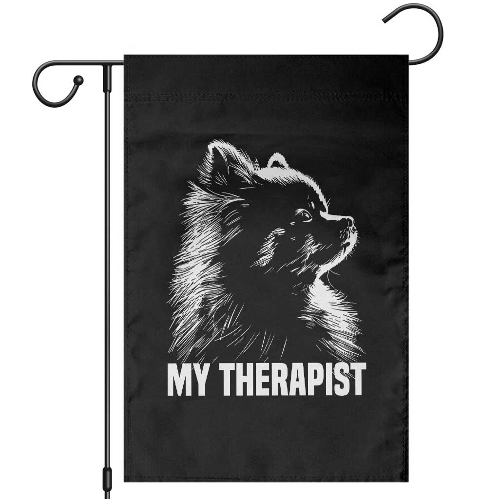 My Therapist Is A Pomeranian Garden Flag Dog Lover Gift Idea TS12 Black Print Your Wear
