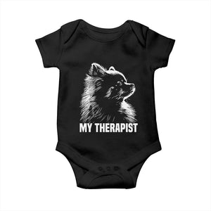 My Therapist Is A Pomeranian Baby Onesie Dog Lover Gift Idea TS12 Black Print Your Wear