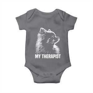 My Therapist Is A Pomeranian Baby Onesie Dog Lover Gift Idea TS12 Charcoal Print Your Wear
