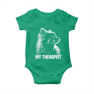 My Therapist Is A Pomeranian Baby Onesie Dog Lover Gift Idea TS12 Irish Green Print Your Wear