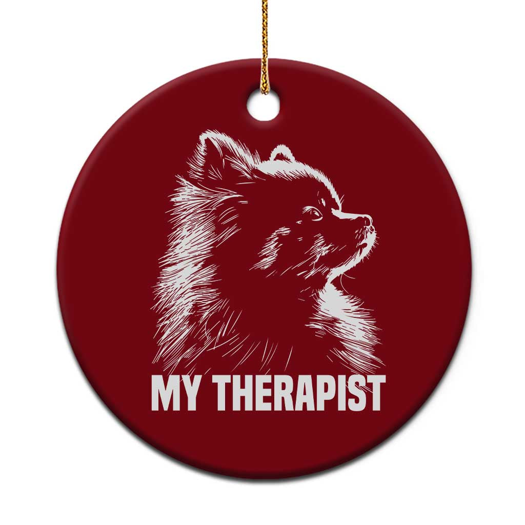 My Therapist Is A Pomeranian Ceramic Ornament Dog Lover Gift Idea TS12 1pc Red Print Your Wear