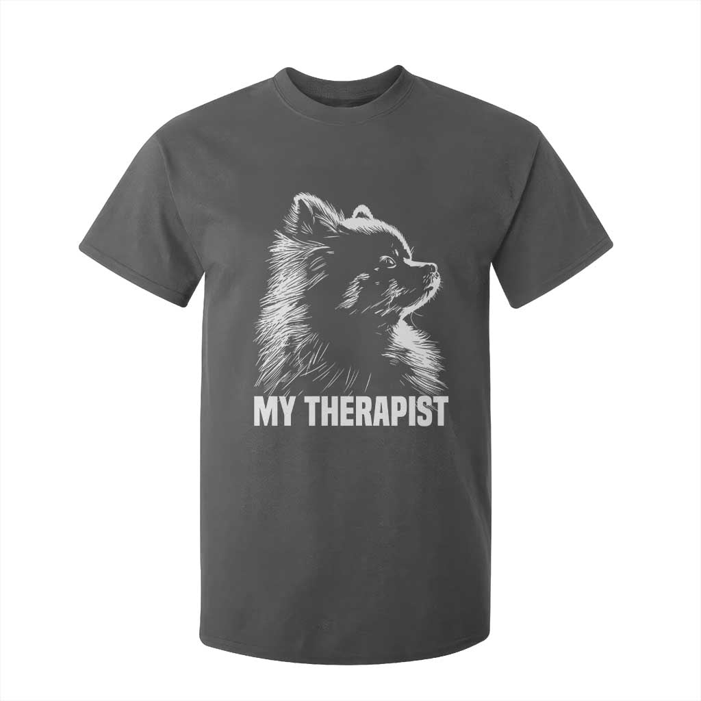 My Therapist Is A Pomeranian T Shirt For Kid Dog Lover Gift Idea TS12 Dark Heather Print Your Wear