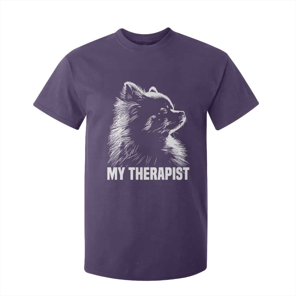 My Therapist Is A Pomeranian T Shirt For Kid Dog Lover Gift Idea TS12 Purple Print Your Wear