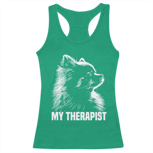 My Therapist Is A Pomeranian Racerback Tank Top Dog Lover Gift Idea TS12 Irish Green Print Your Wear