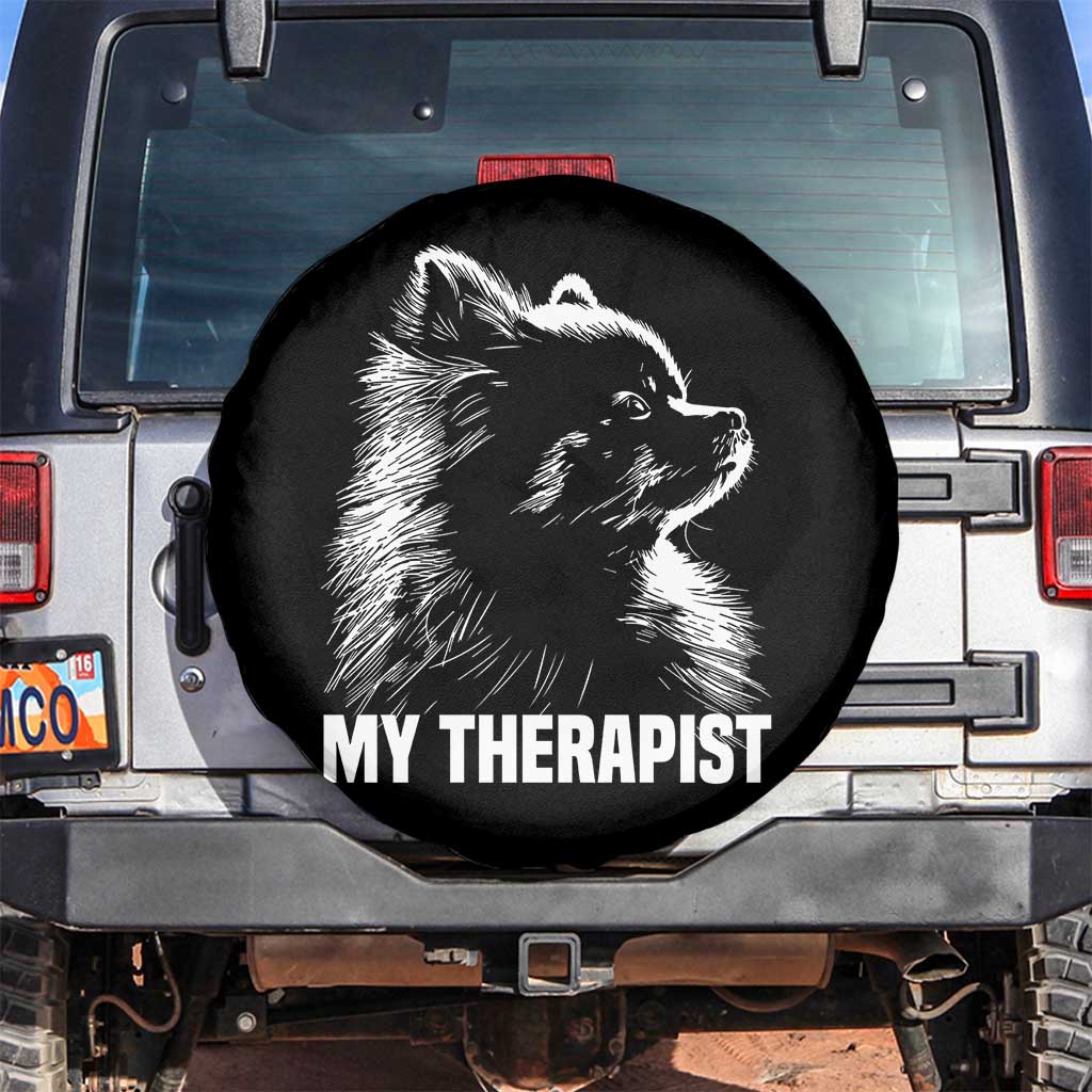 My Therapist Is A Pomeranian Spare Tire Cover Dog Lover Gift Idea TS12 No hole Black Print Your Wear