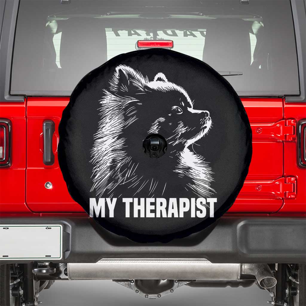 My Therapist Is A Pomeranian Spare Tire Cover Dog Lover Gift Idea TS12 Black Print Your Wear