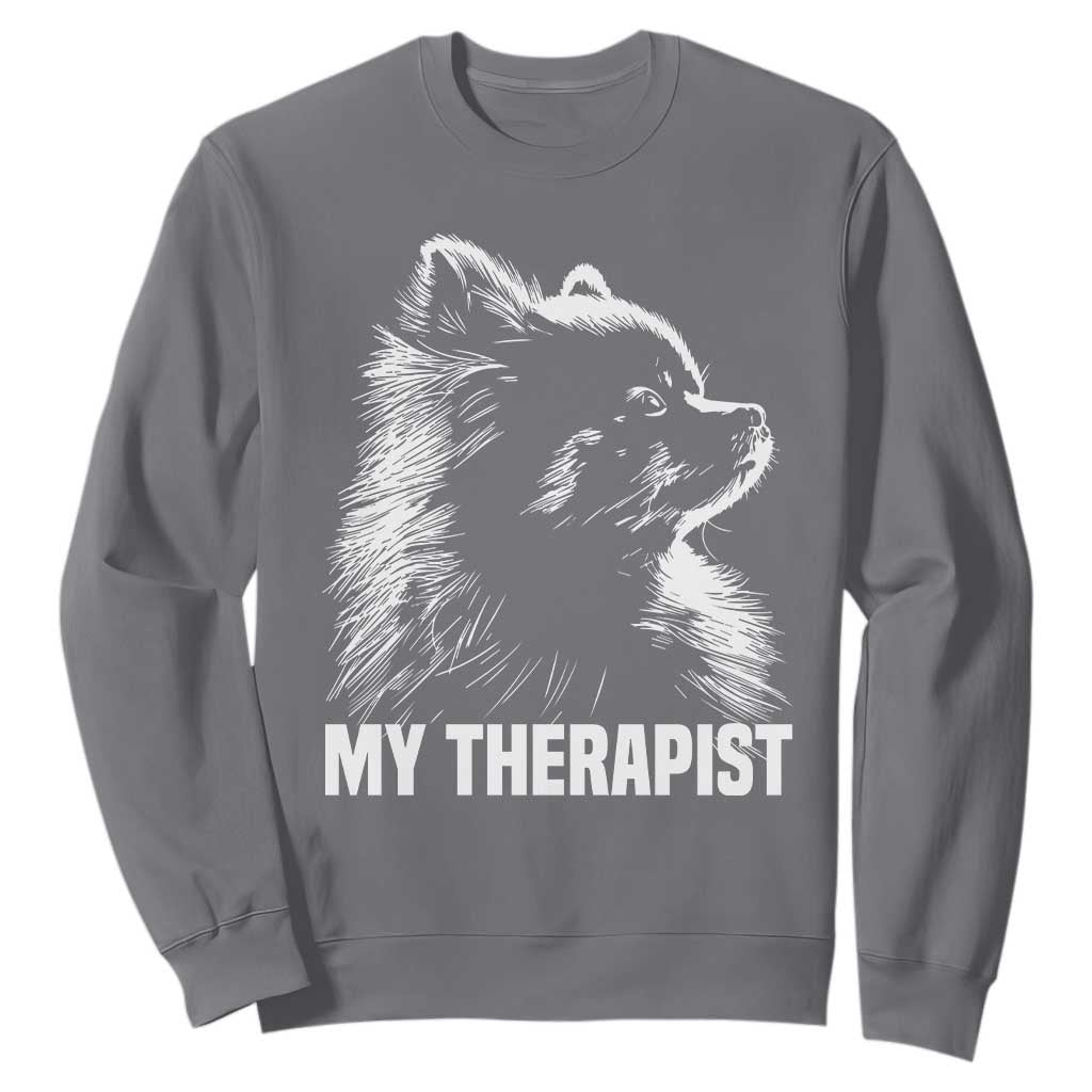 My Therapist Is A Pomeranian Sweatshirt Dog Lover Gift Idea TS12 Charcoal Print Your Wear