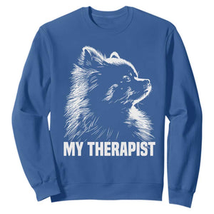 My Therapist Is A Pomeranian Sweatshirt Dog Lover Gift Idea TS12 Royal Blue Print Your Wear