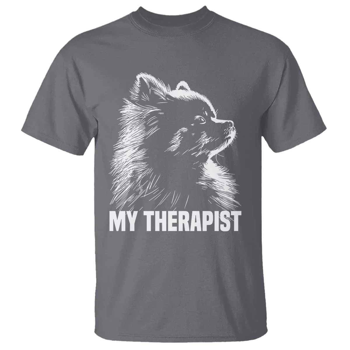 My Therapist Is A Pomeranian T Shirt Dog Lover Gift Idea TS12 Charcoal Print Your Wear