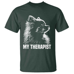 My Therapist Is A Pomeranian T Shirt Dog Lover Gift Idea TS12 Dark Forest Green Print Your Wear