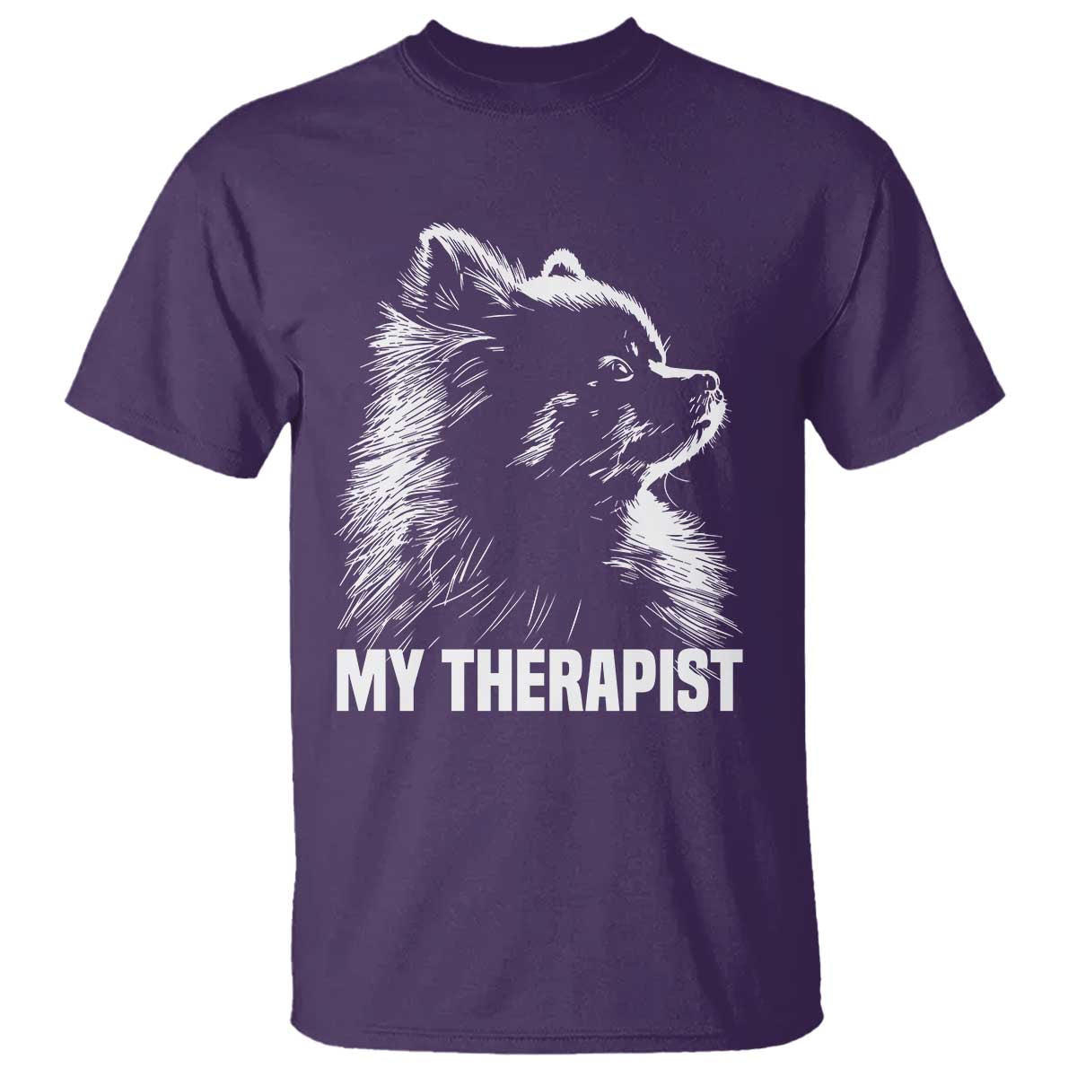 My Therapist Is A Pomeranian T Shirt Dog Lover Gift Idea TS12 Purple Print Your Wear