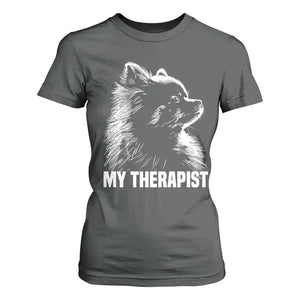 My Therapist Is A Pomeranian T Shirt For Women Dog Lover Gift Idea TS12 Dark Heather Print Your Wear