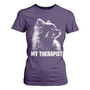 My Therapist Is A Pomeranian T Shirt For Women Dog Lover Gift Idea TS12 Purple Print Your Wear