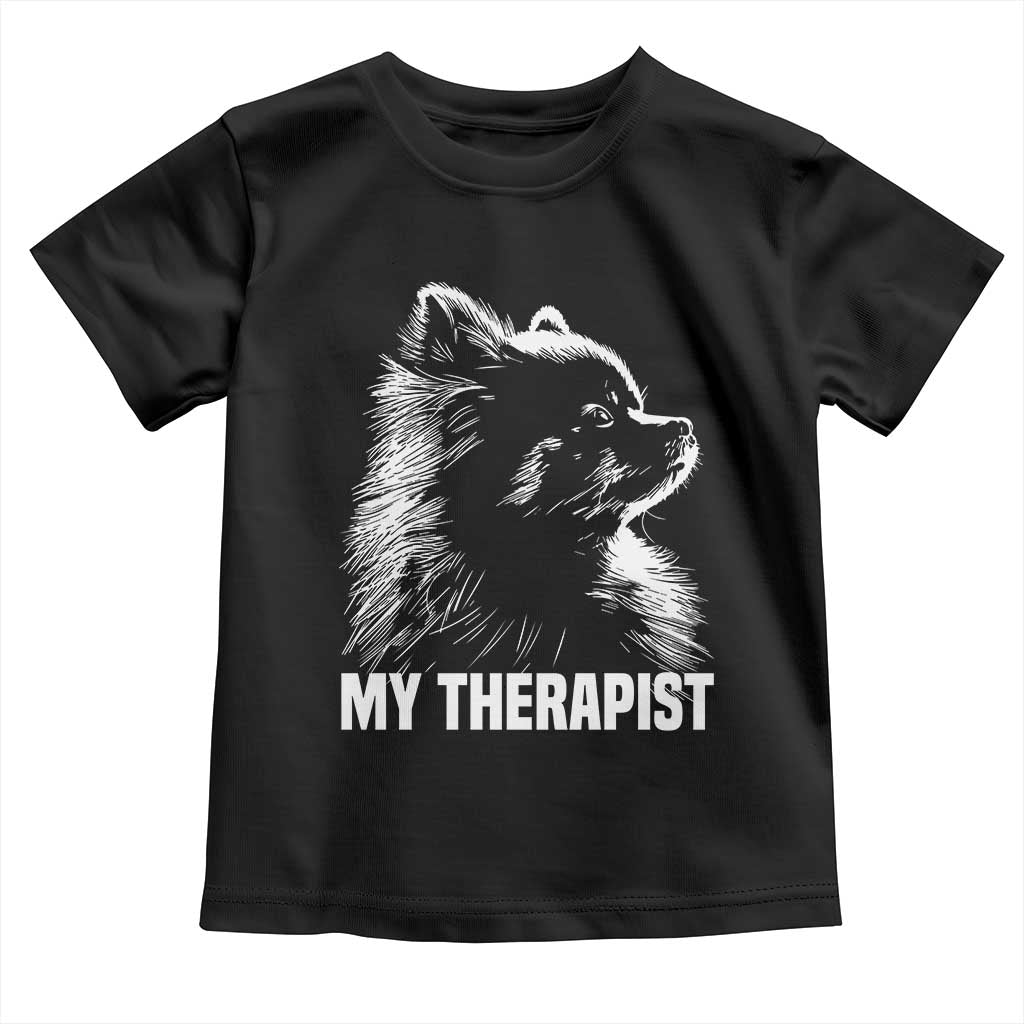 My Therapist Is A Pomeranian Toddler T Shirt Dog Lover Gift Idea TS12 Black Print Your Wear