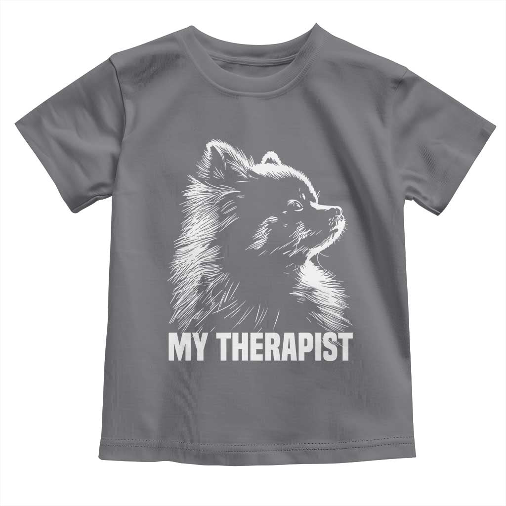 My Therapist Is A Pomeranian Toddler T Shirt Dog Lover Gift Idea TS12 Charcoal Print Your Wear