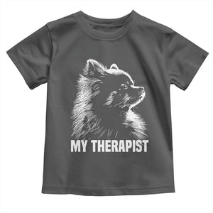 My Therapist Is A Pomeranian Toddler T Shirt Dog Lover Gift Idea TS12 Dark Heather Print Your Wear