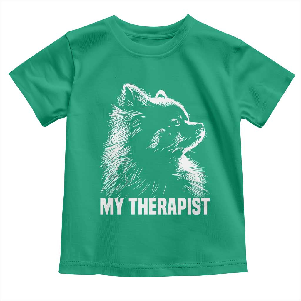 My Therapist Is A Pomeranian Toddler T Shirt Dog Lover Gift Idea TS12 Irish Green Print Your Wear