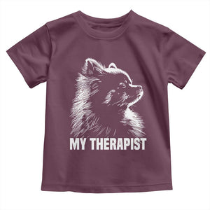 My Therapist Is A Pomeranian Toddler T Shirt Dog Lover Gift Idea TS12 Maroon Print Your Wear