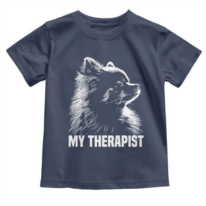 My Therapist Is A Pomeranian Toddler T Shirt Dog Lover Gift Idea TS12 Navy Print Your Wear
