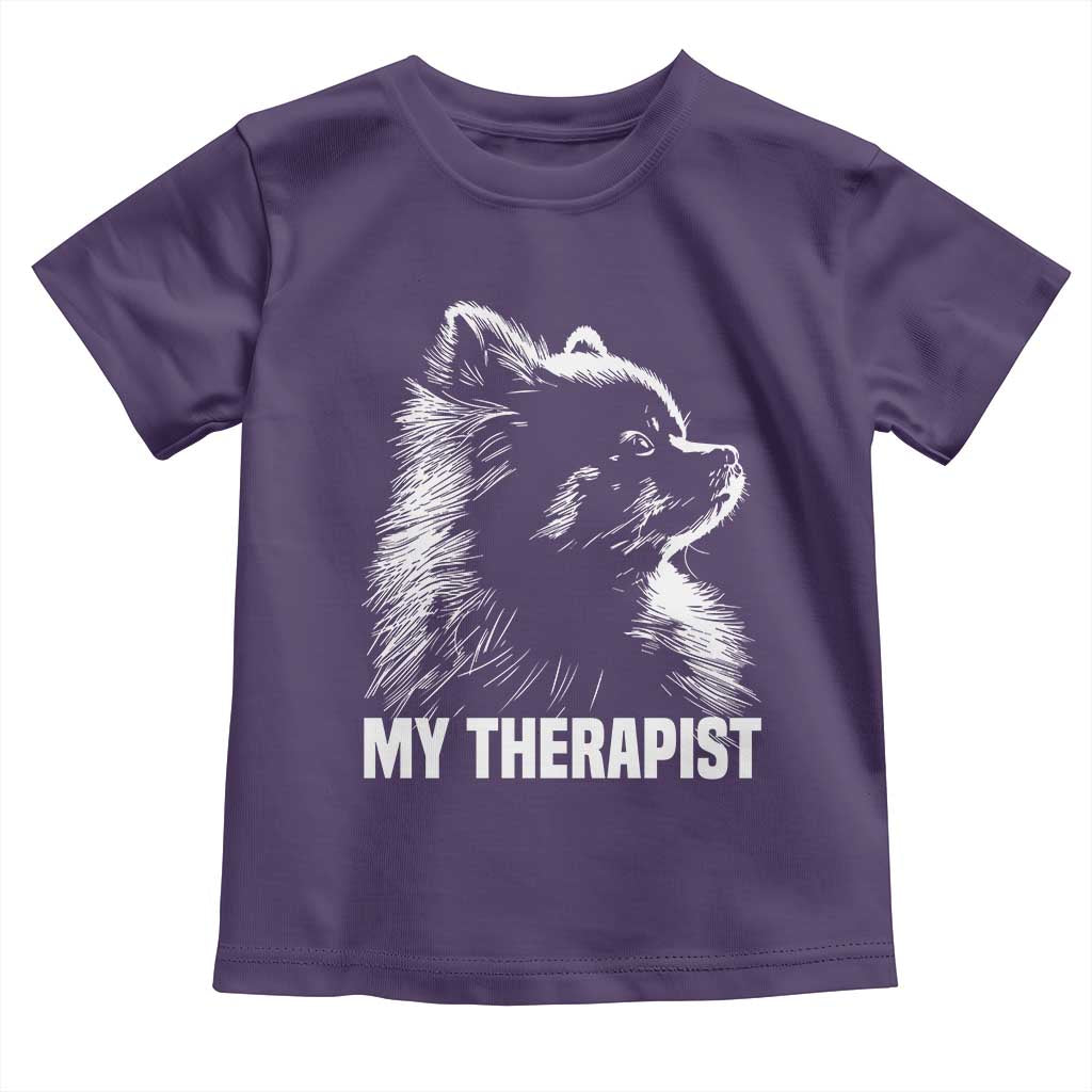 My Therapist Is A Pomeranian Toddler T Shirt Dog Lover Gift Idea TS12 Purple Print Your Wear