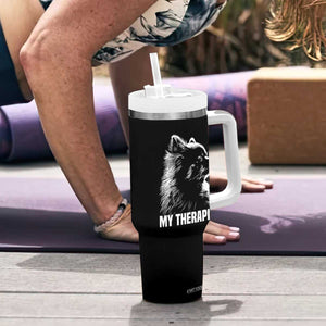 My Therapist Is A Pomeranian Tumbler With Handle Dog Lover Gift Idea TS12 Print Your Wear