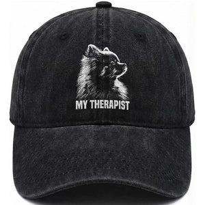 My Therapist Is A Pomeranian Washed Cotton Baseball Cap Dog Lover Gift Idea TS12 Print Your Wear