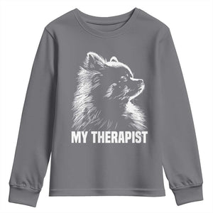 My Therapist Is A Pomeranian Youth Sweatshirt Dog Lover Gift Idea TS12 Charcoal Print Your Wear