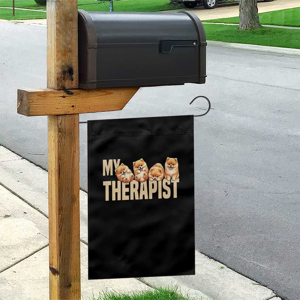 My Therapist Is My Dog Garden Flag Cute Pomeranian Lover Meme TS12 Print Your Wear