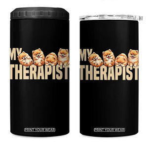 My Therapist Is My Dog 4 in 1 Can Cooler Tumbler Cute Pomeranian Lover Meme TS12 One Size: 16 oz Black Print Your Wear