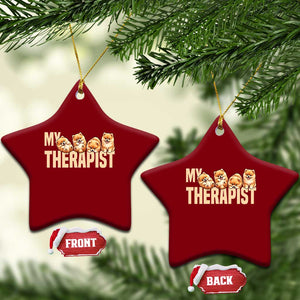 My Therapist Is My Dog Ceramic Ornament Cute Pomeranian Lover Meme TS12 Print Your Wear