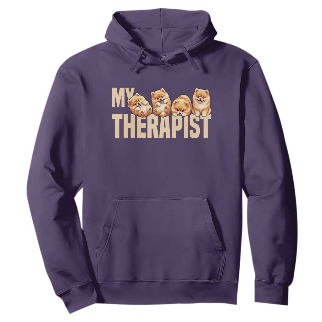My Therapist Is My Dog Hoodie Cute Pomeranian Lover Meme TS12 Purple Print Your Wear