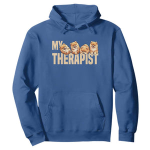 My Therapist Is My Dog Hoodie Cute Pomeranian Lover Meme TS12 Royal Blue Print Your Wear