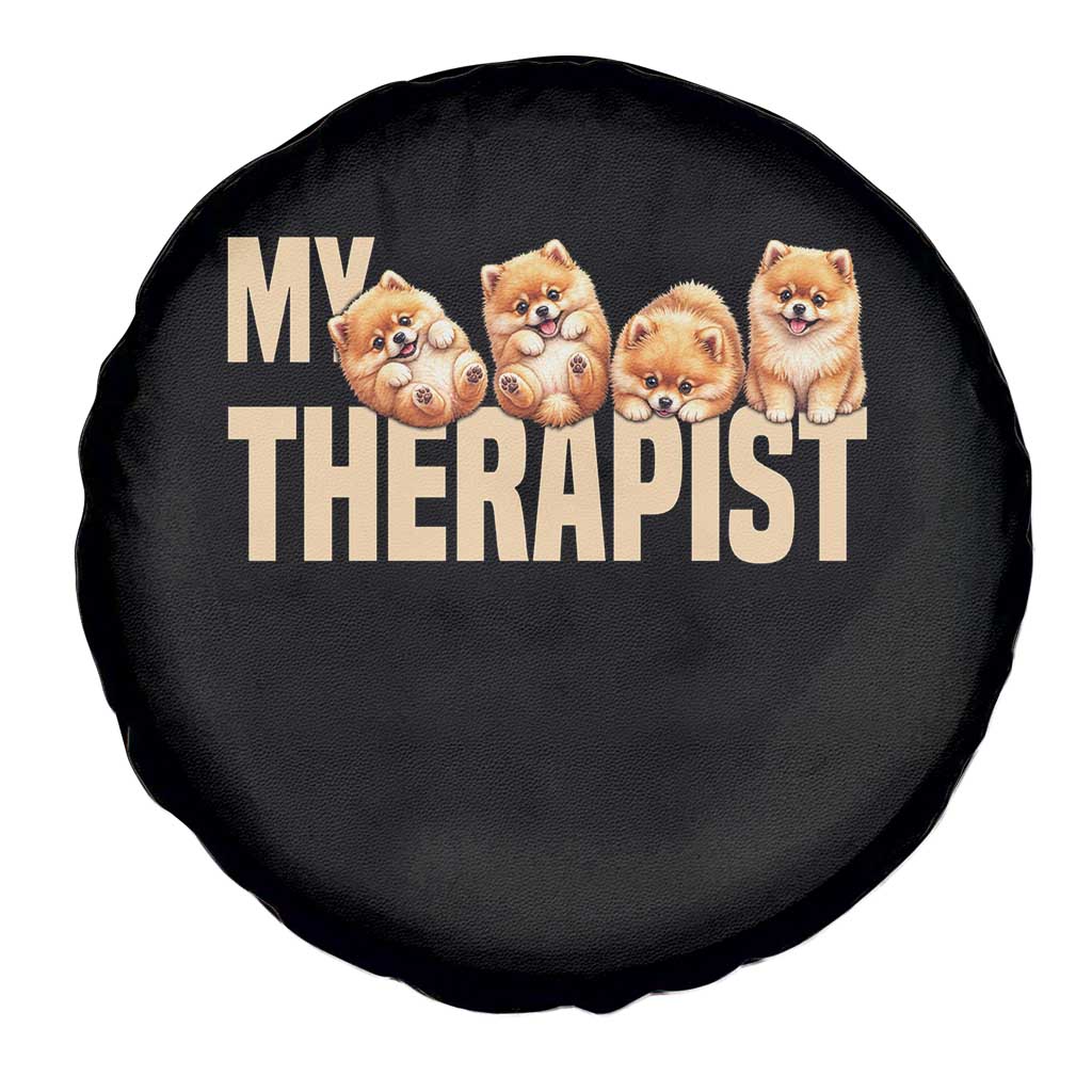 My Therapist Is My Dog Spare Tire Cover Cute Pomeranian Lover Meme TS12 Print Your Wear
