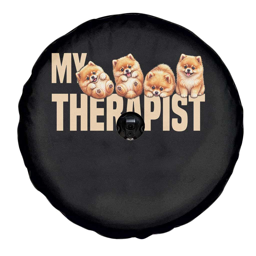 My Therapist Is My Dog Spare Tire Cover Cute Pomeranian Lover Meme TS12 Print Your Wear
