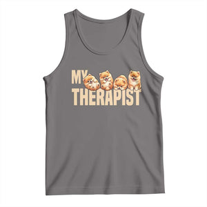 My Therapist Is My Dog Tank Top Cute Pomeranian Lover Meme TS12 Deep Heather Print Your Wear