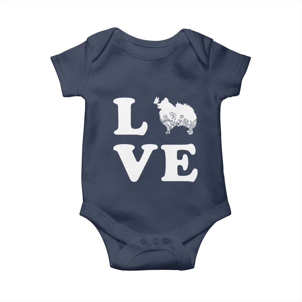 Love Pomeranian Baby Onesie Cute Pom Dog Lover Gift TS12 Navy Print Your Wear