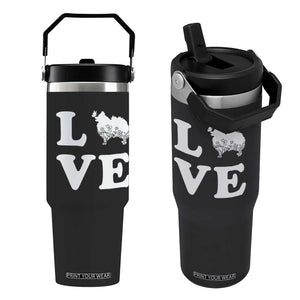 Love Pomeranian Flip Straw Tumbler Cute Pom Dog Lover Gift TS12 One Size: 30 oz Black Print Your Wear