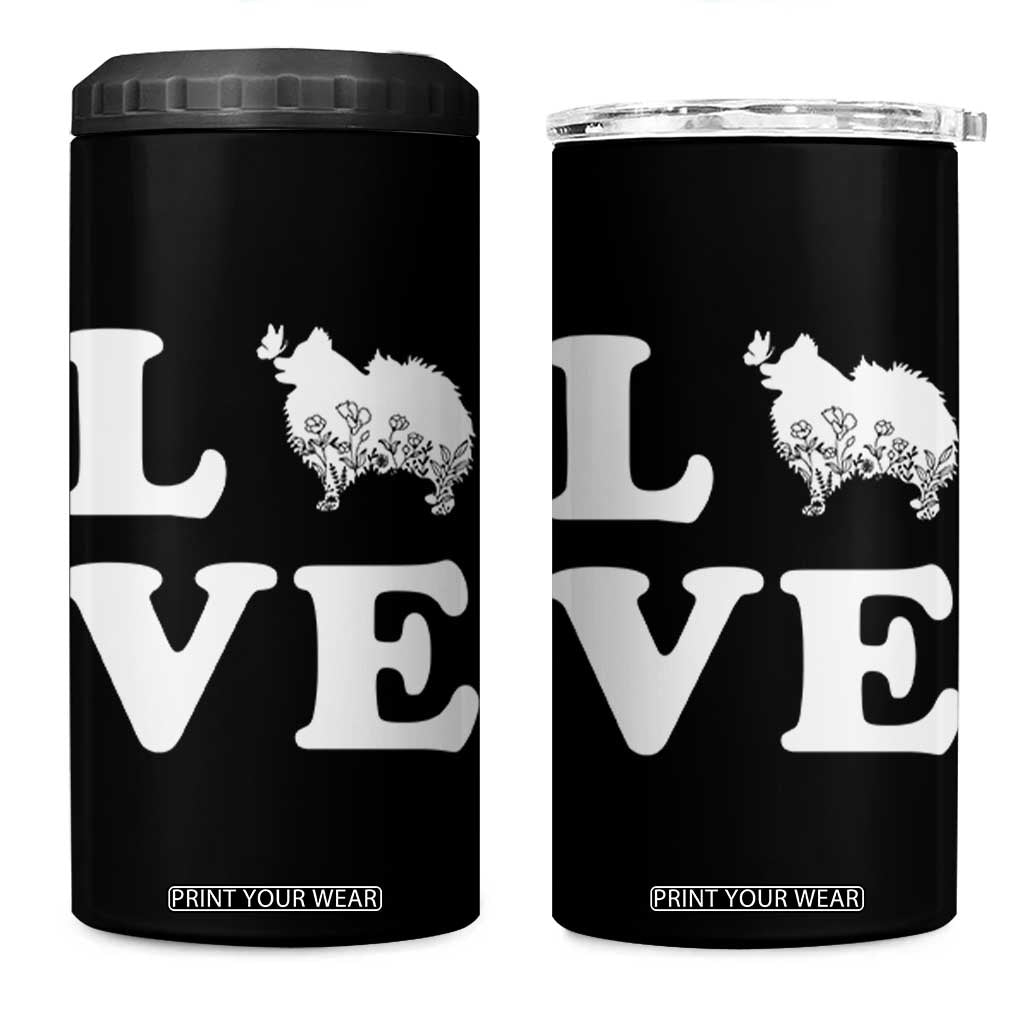 Love Pomeranian 4 in 1 Can Cooler Tumbler Cute Pom Dog Lover Gift TS12 One Size: 16 oz Black Print Your Wear